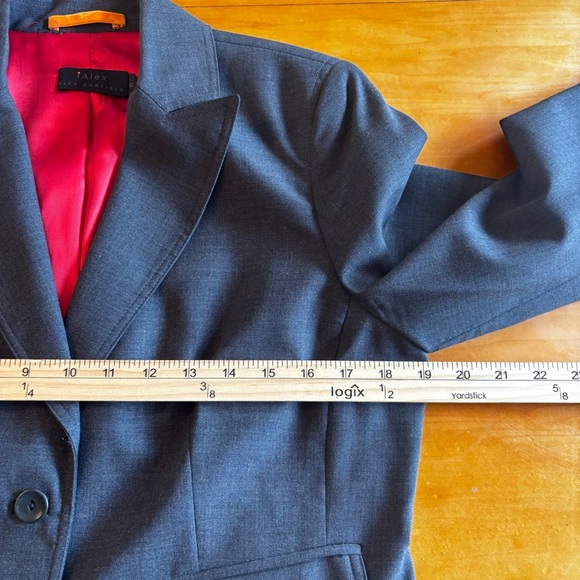 iAlex Alex Garfield 8 gray button front office career blazer suit, jacket - Picture 9 of 12